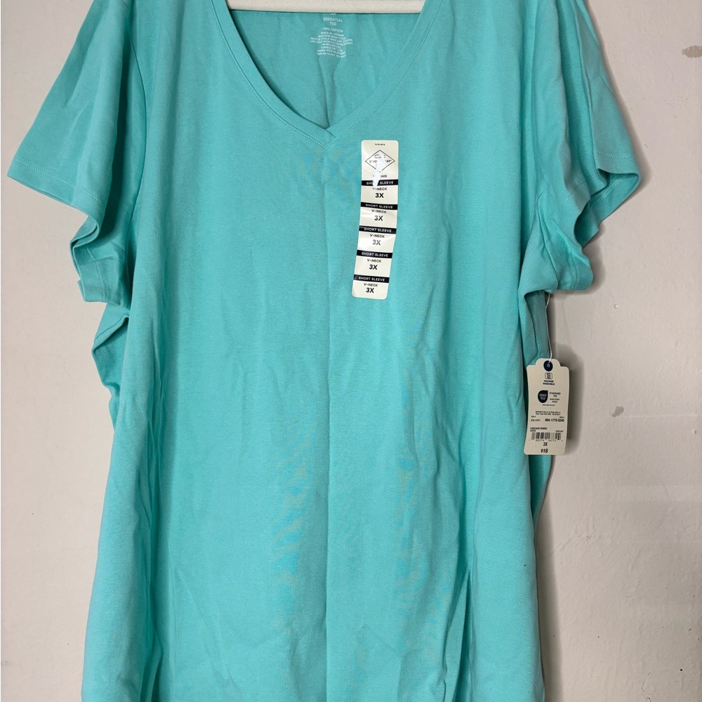 Sonoma Turquoise V-Neck Short Sleeve Top